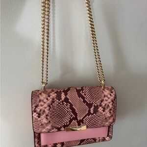 Michael Kors Pink Snake Print Crossbody Bag